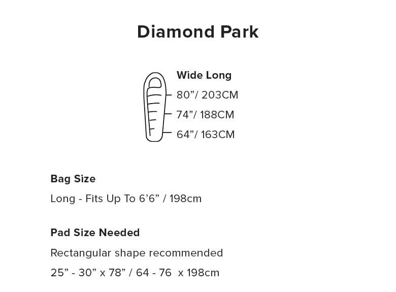 Big Agnes Diamond Park Size Information